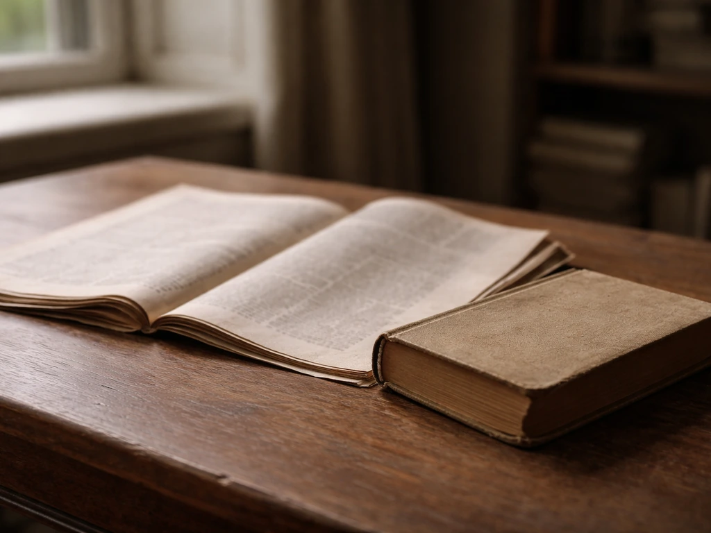 A vintage newspaper and old book on a wooden table, suggesting archival sources for a historical comparison.