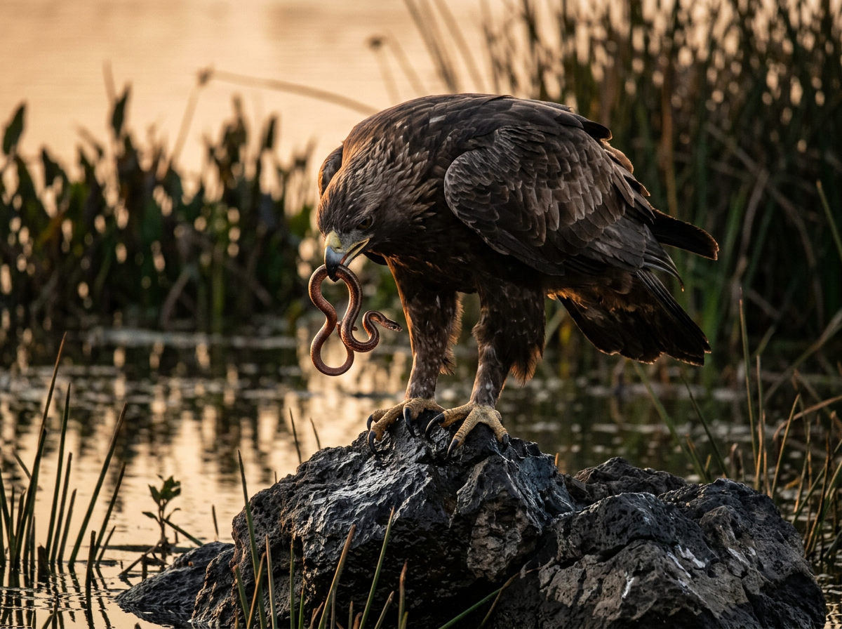Aztec founding myth image: eagle devouring snake atop rock