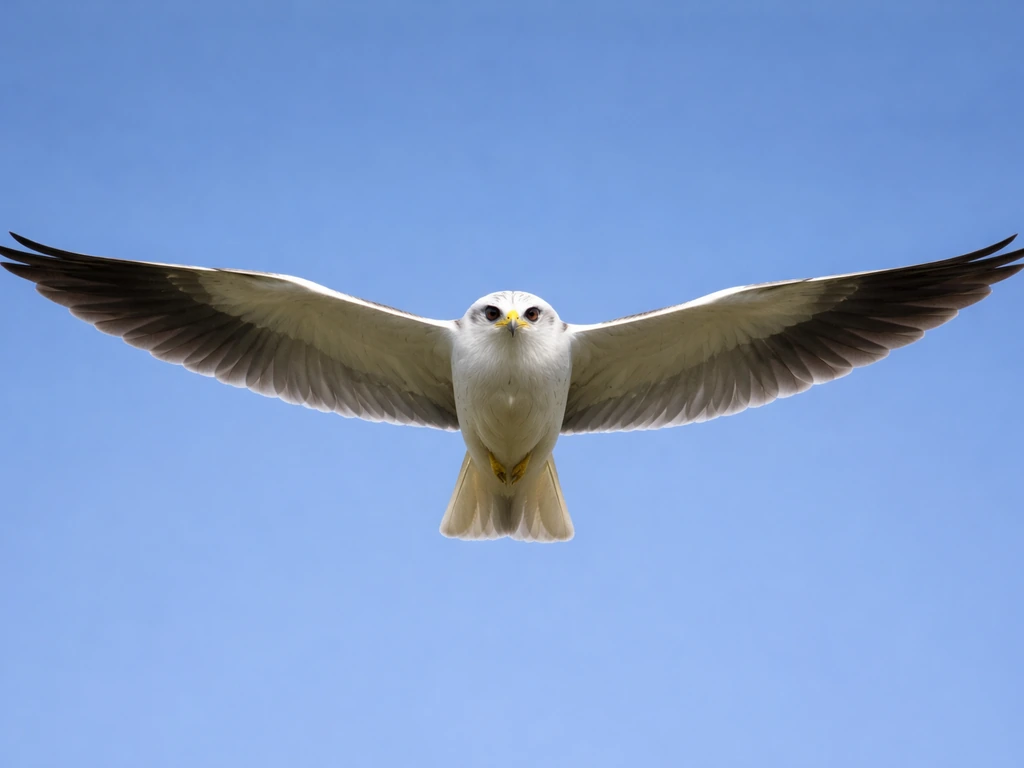 A small hawk or kite gliding in open sky with wings outstretched