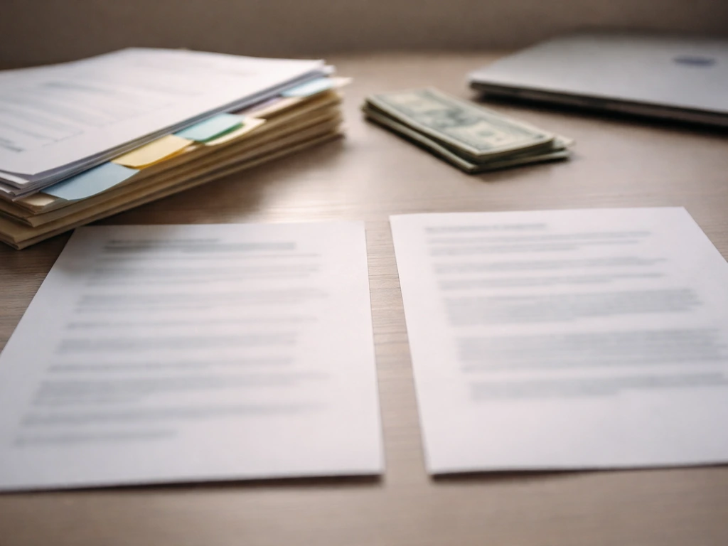 A finance-themed desk scene with blurred comparison papers to suggest rankings can mislead