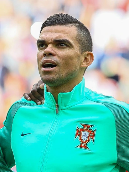 Pepe in a Portugal training top during a match setting