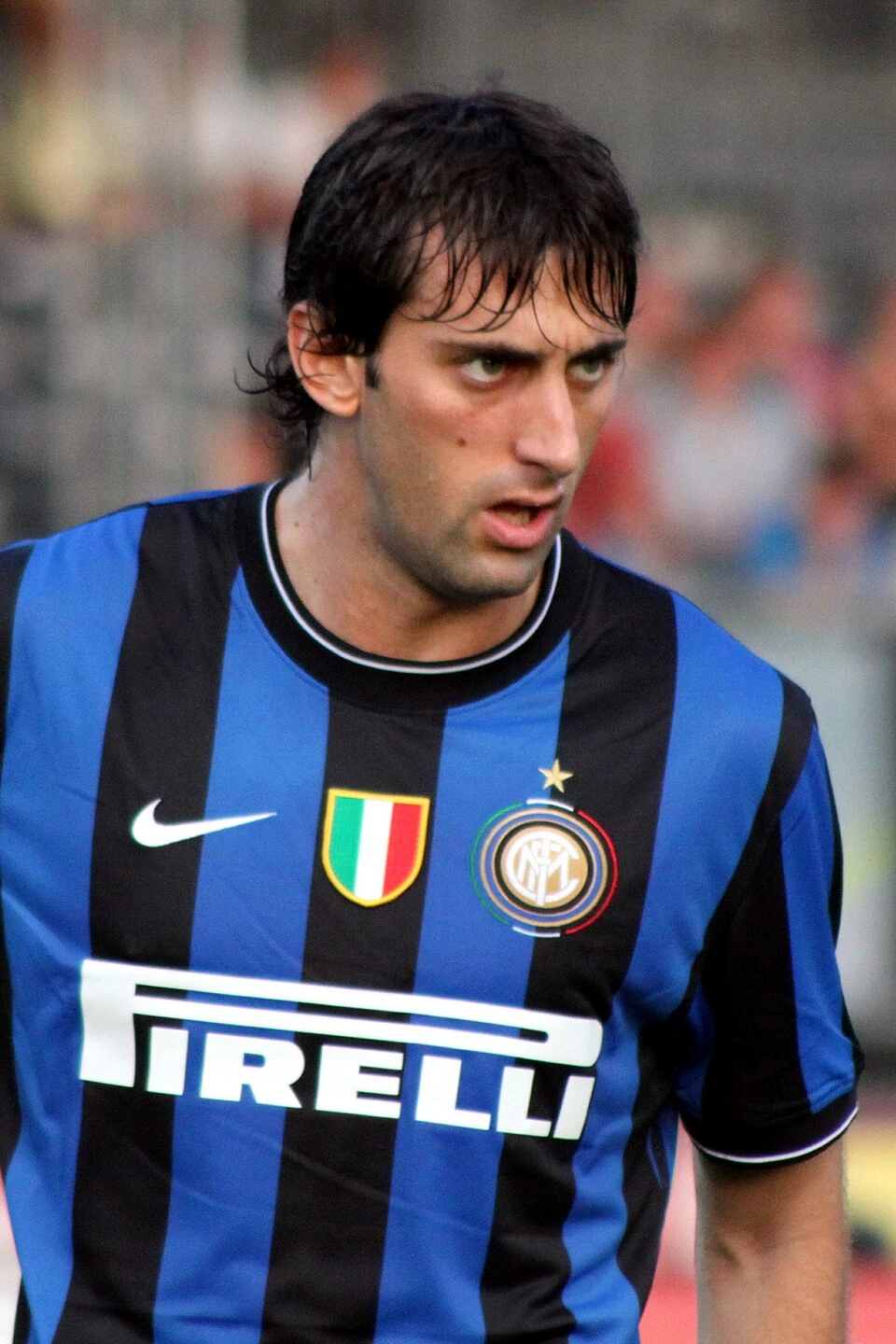 Diego Milito in an Inter Milan shirt during a match