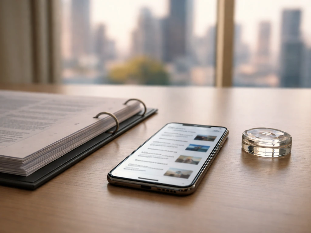 Minimal office desk scene with finance-related objects suggesting company value vs personal stake