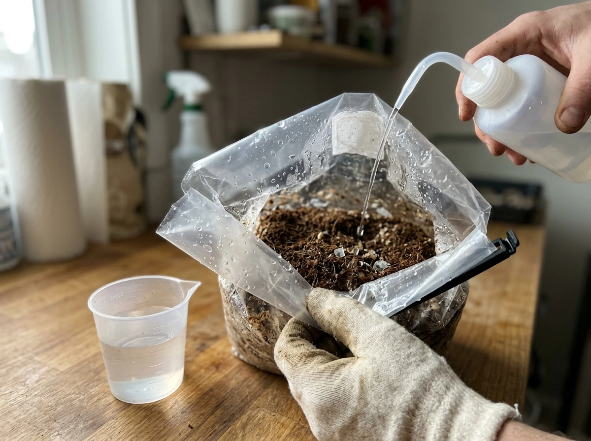 Safe reuse workflow: rehydrating and resealing a colonized block