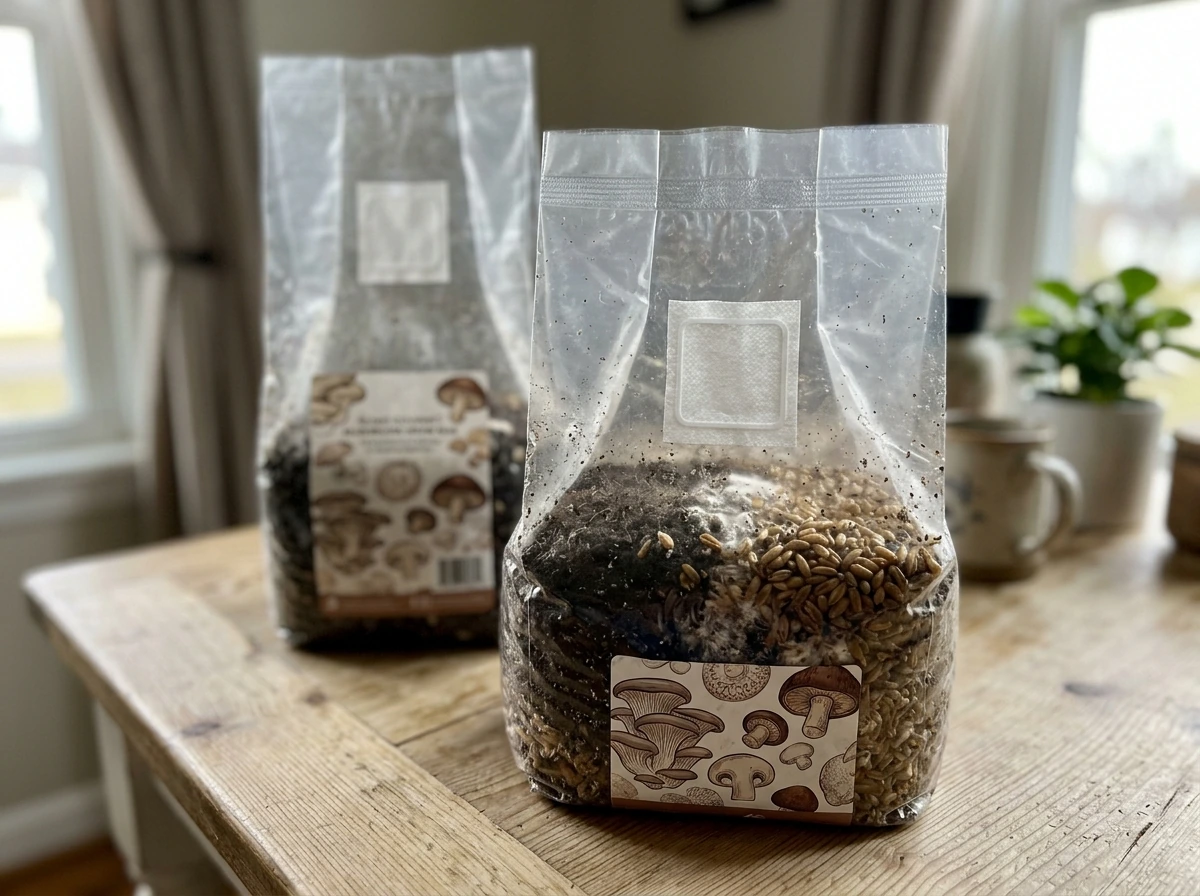 All-in-one grow bag sealed with filter patch, showing what it is