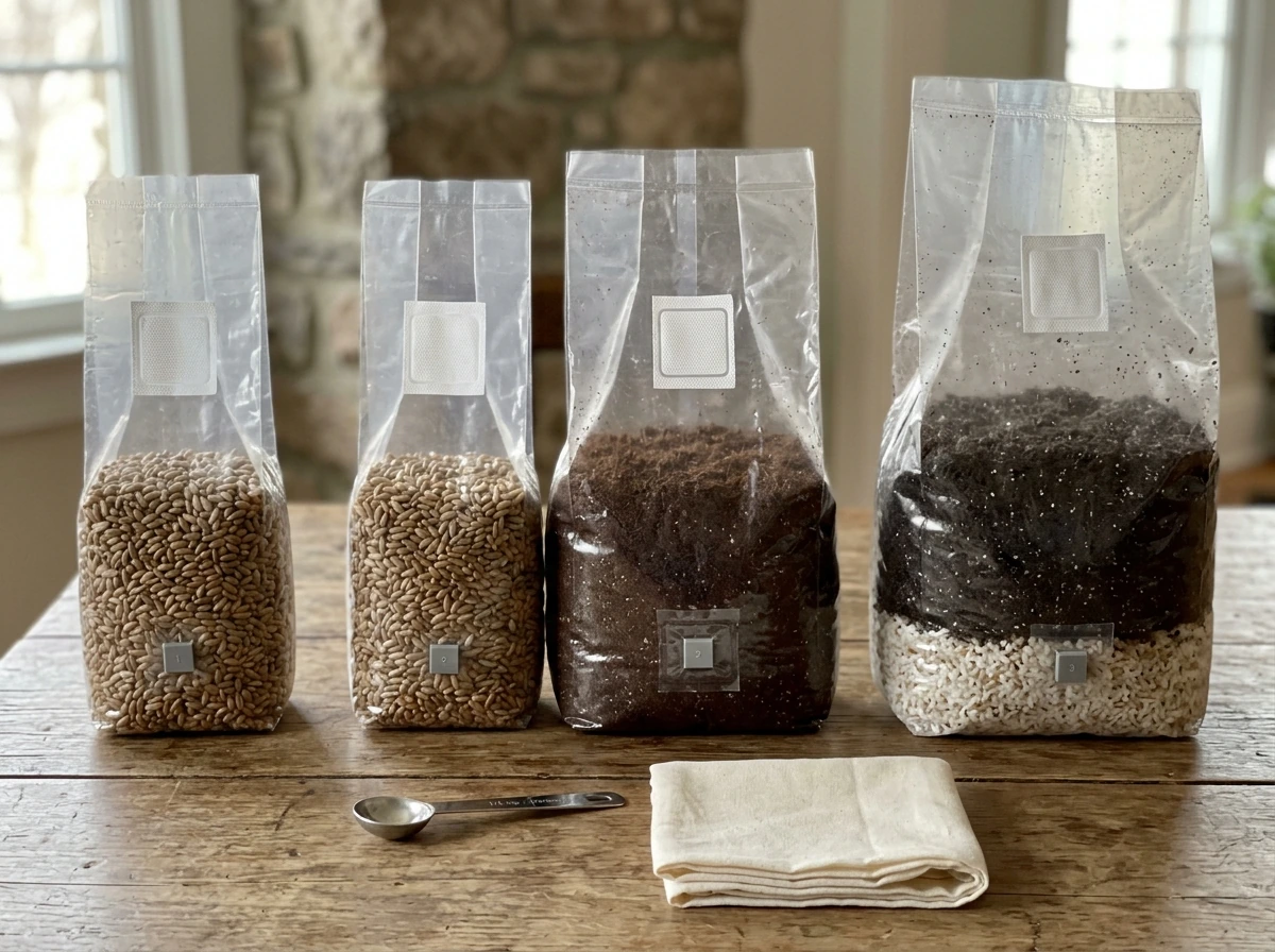 Three common bag-style grow systems compared on one table