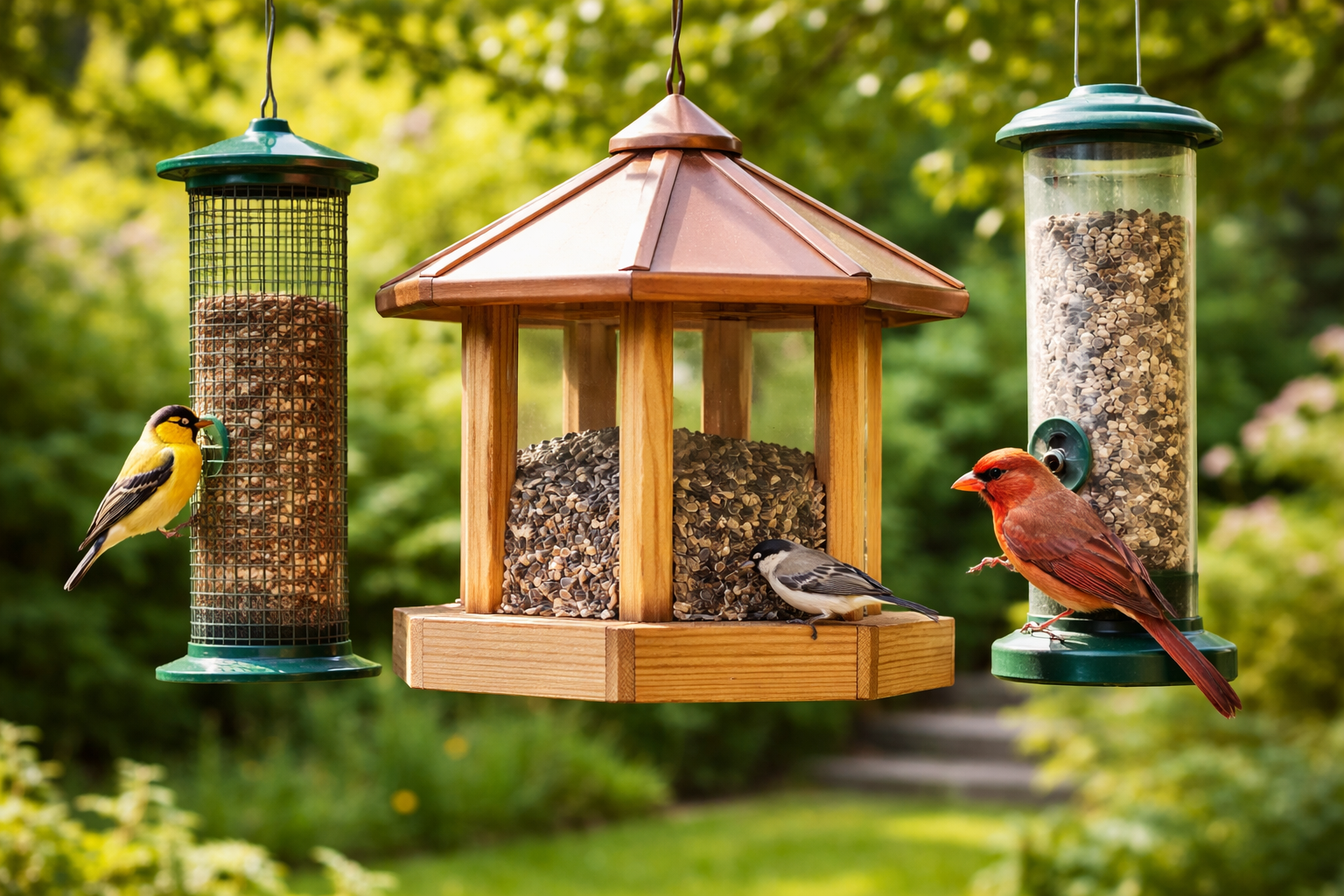 what are bird feeders made of