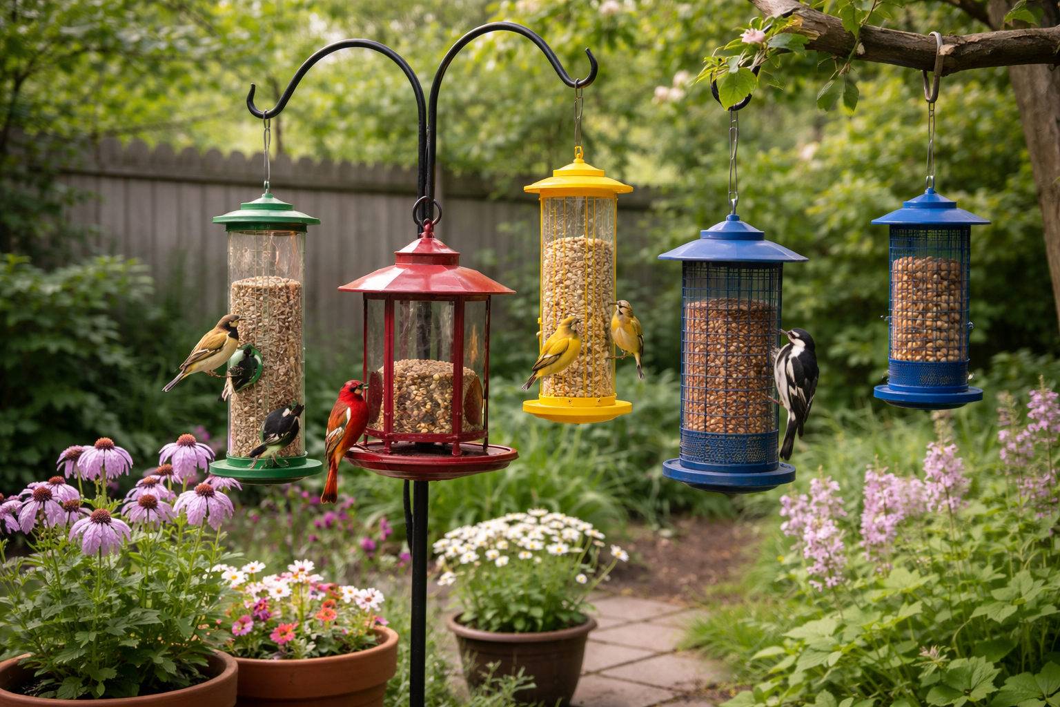 what colour bird feeders are best