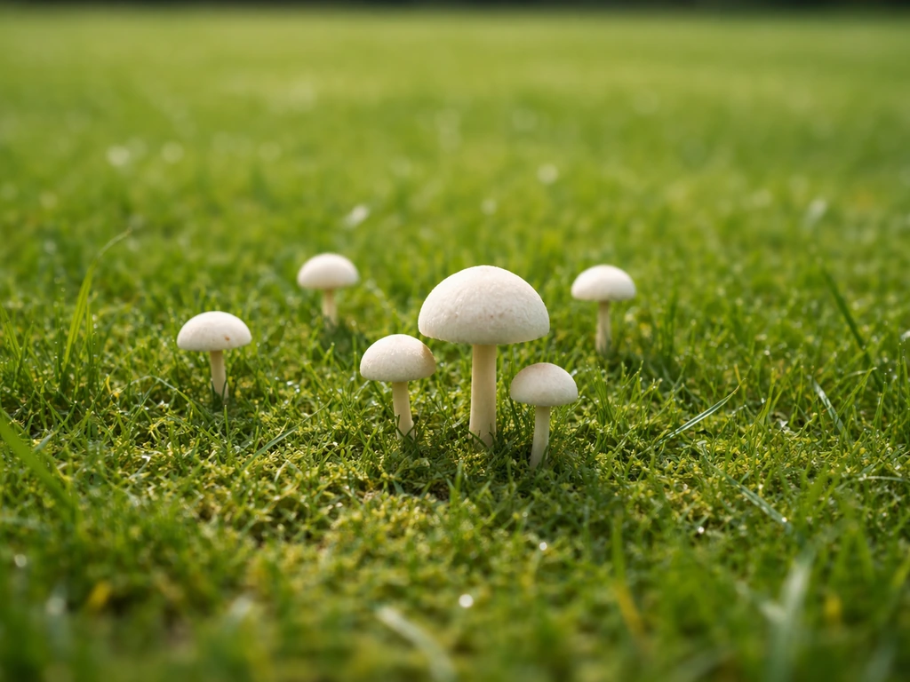 champignon pelouse blanc