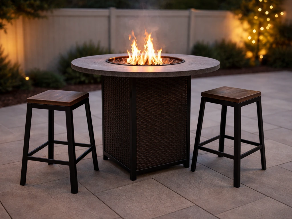high top patio table with fire pit