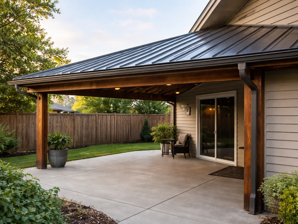 how to build a metal roof patio cover