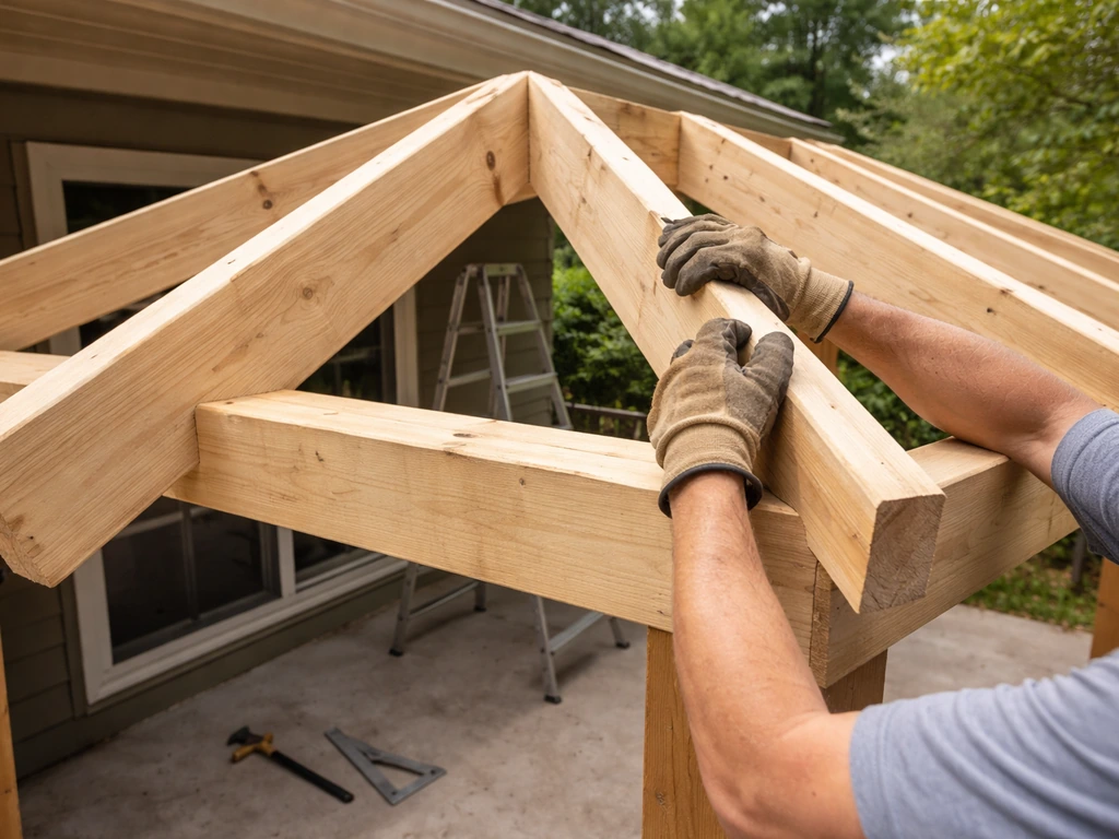 how to build a gable patio roof