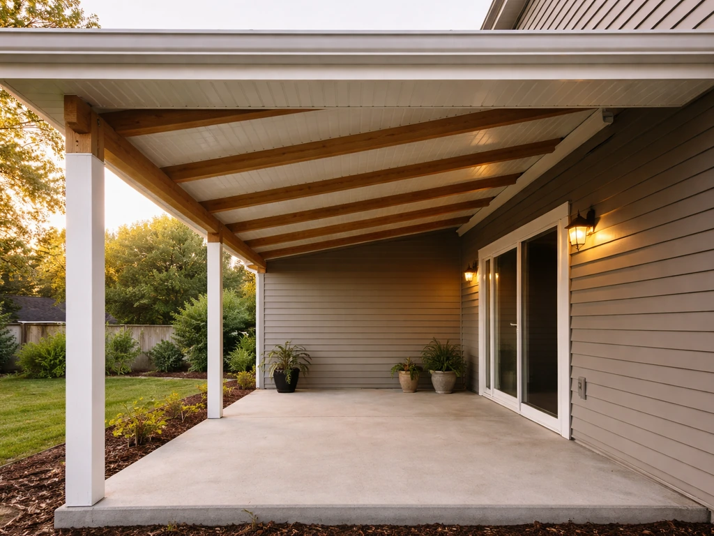 how to build a patio roof attached to house
