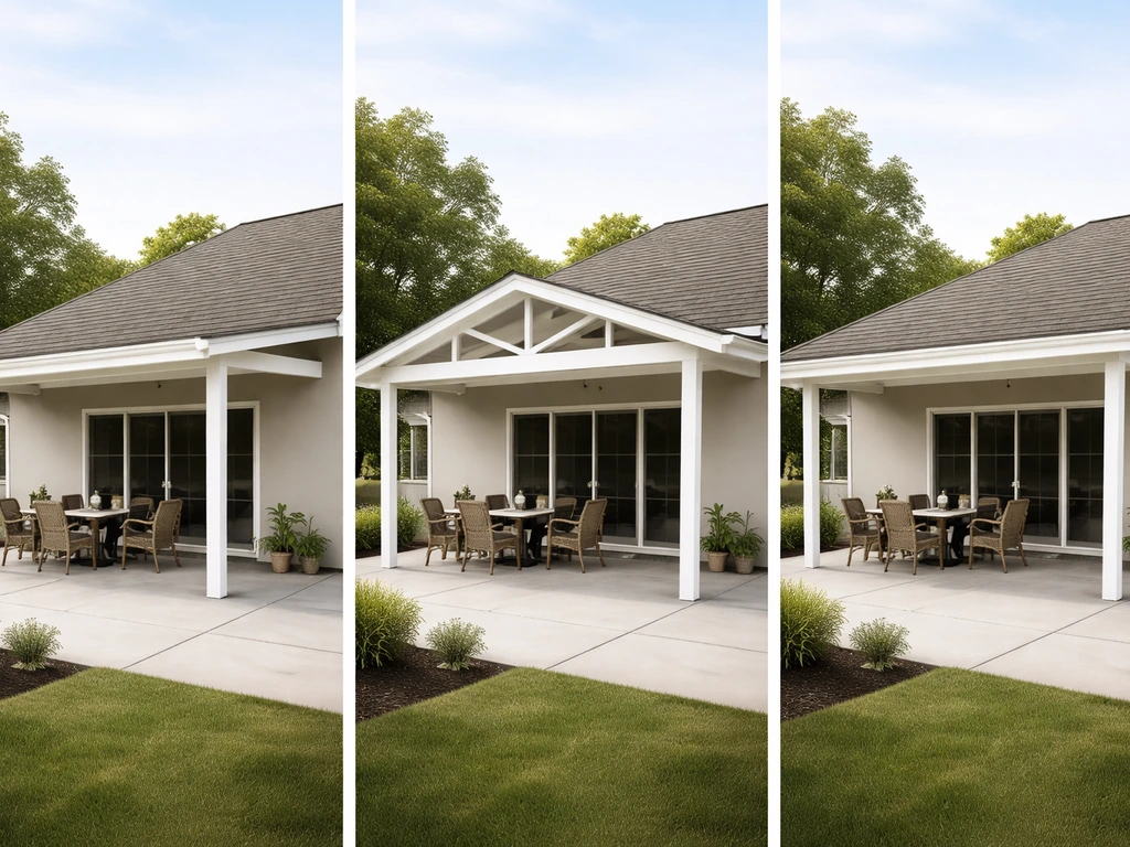how to build patio roof not attached to house