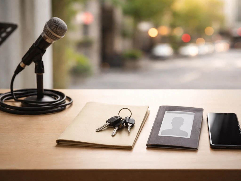 Three separate blurred objects and city street scenes symbolizing different people named Frank Reyes