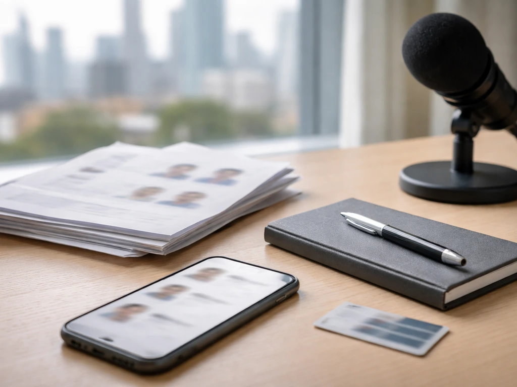 Smartphone and unlabeled papers on a desk, symbolizing confirming the right person amid name search confusion.