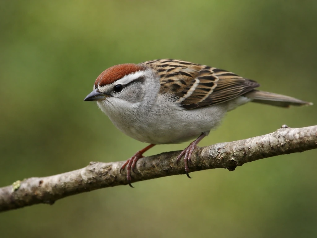 Side view of a small bird with feathers slicked tight and an intense pinned-alert posture on a branch.