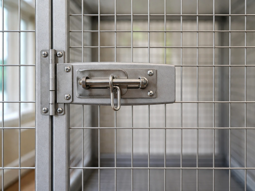 Close-up of a secure birdcage latch and door alignment, escape-proof setup before introductions.