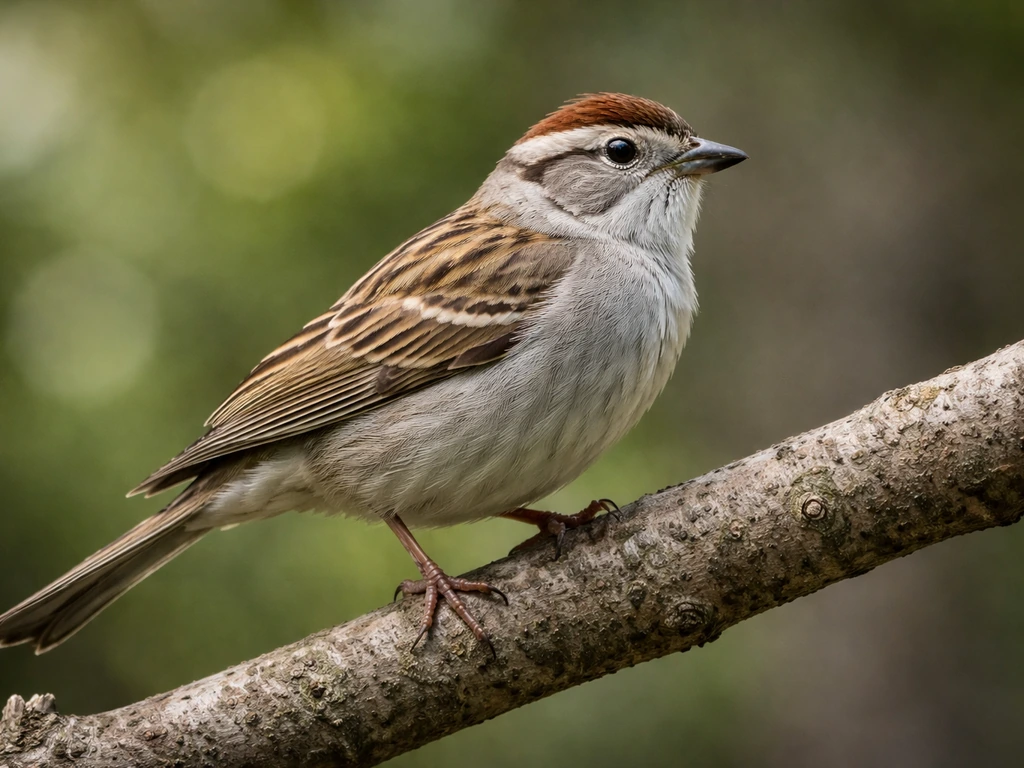 A small wild bird perched outdoors, showing early stress cues with tense tail and alert posture