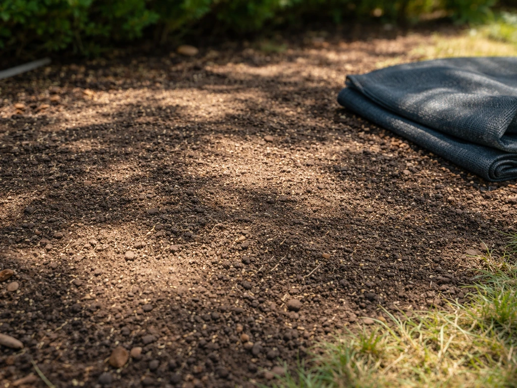 Cat grass seeds sown in a small soil patch with partial sun and a light shade cover nearby.
