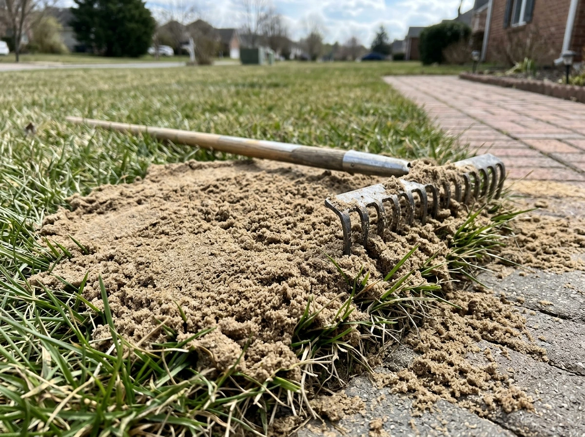Too much sand on turf: sand layer sits on top of matted grass