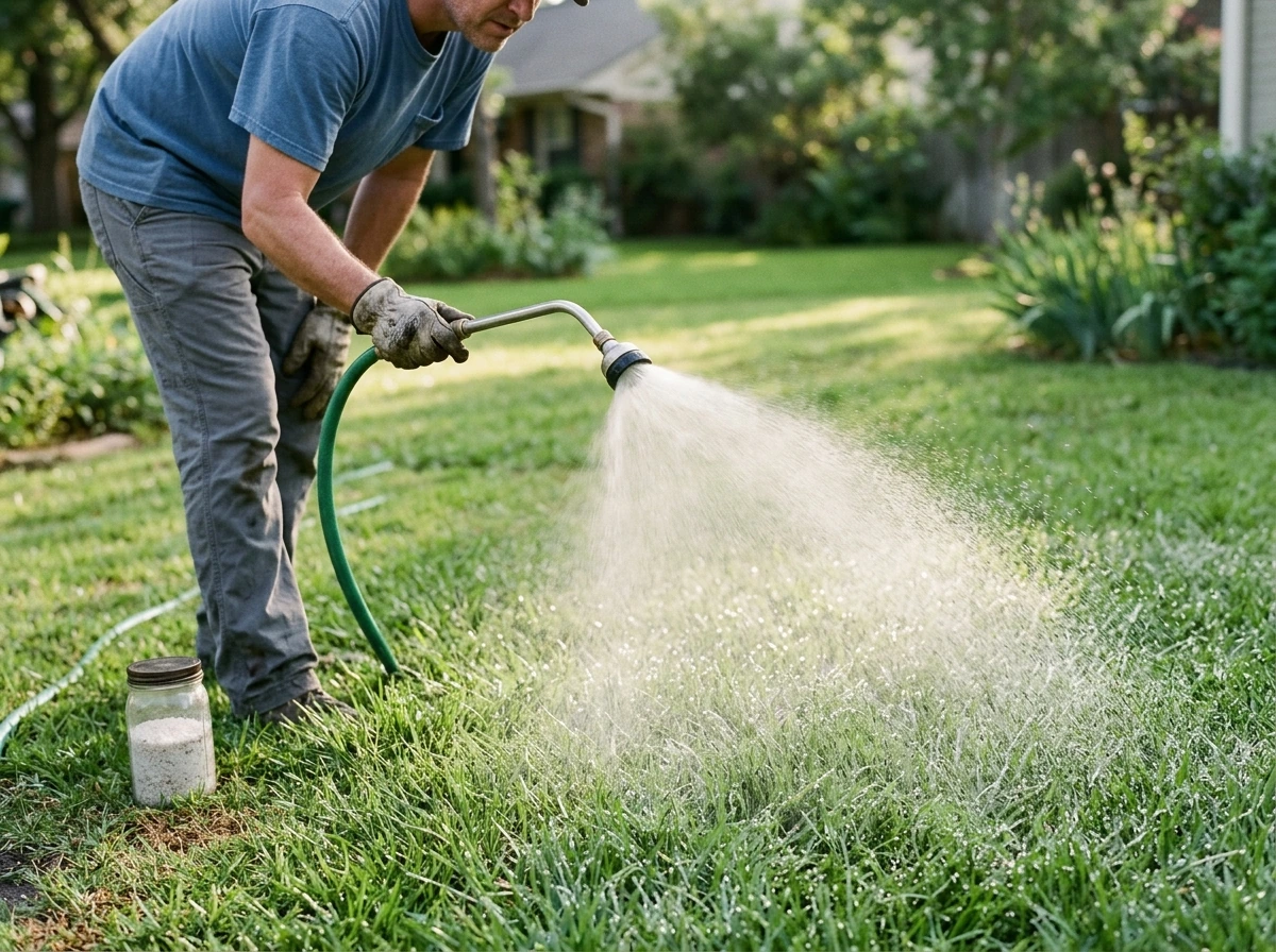 Watering Bermuda after applying Epsom salt during active growing season