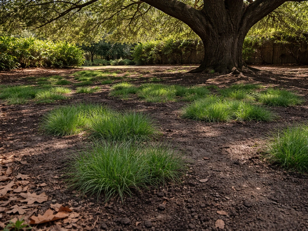 how to grow grass under oak tree