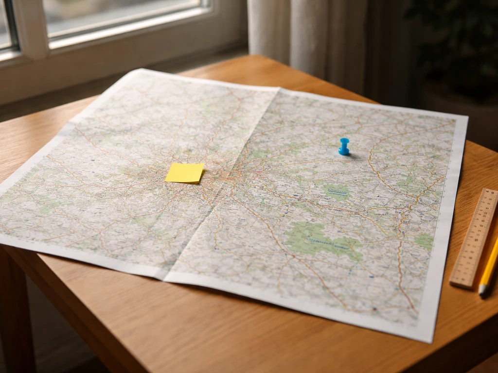 Vue minimaliste d’une carte muette avec deux repères près de Rennes et Thorigné-Fouillard.