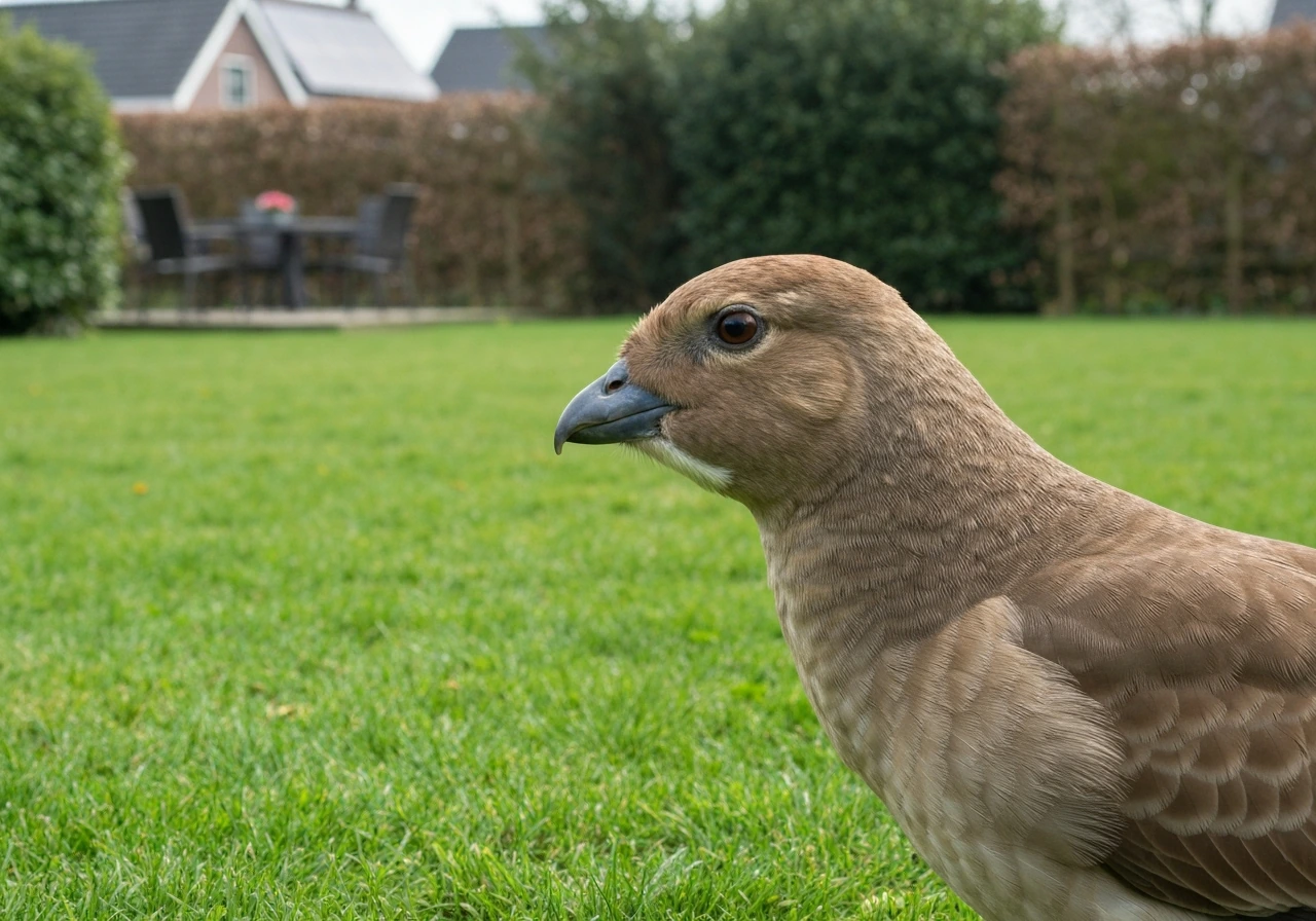 Onderhoudsarm gazon in een Nederlandse tuin: dichte, gelijkmatige grasmat met weinig mos en kale plekken