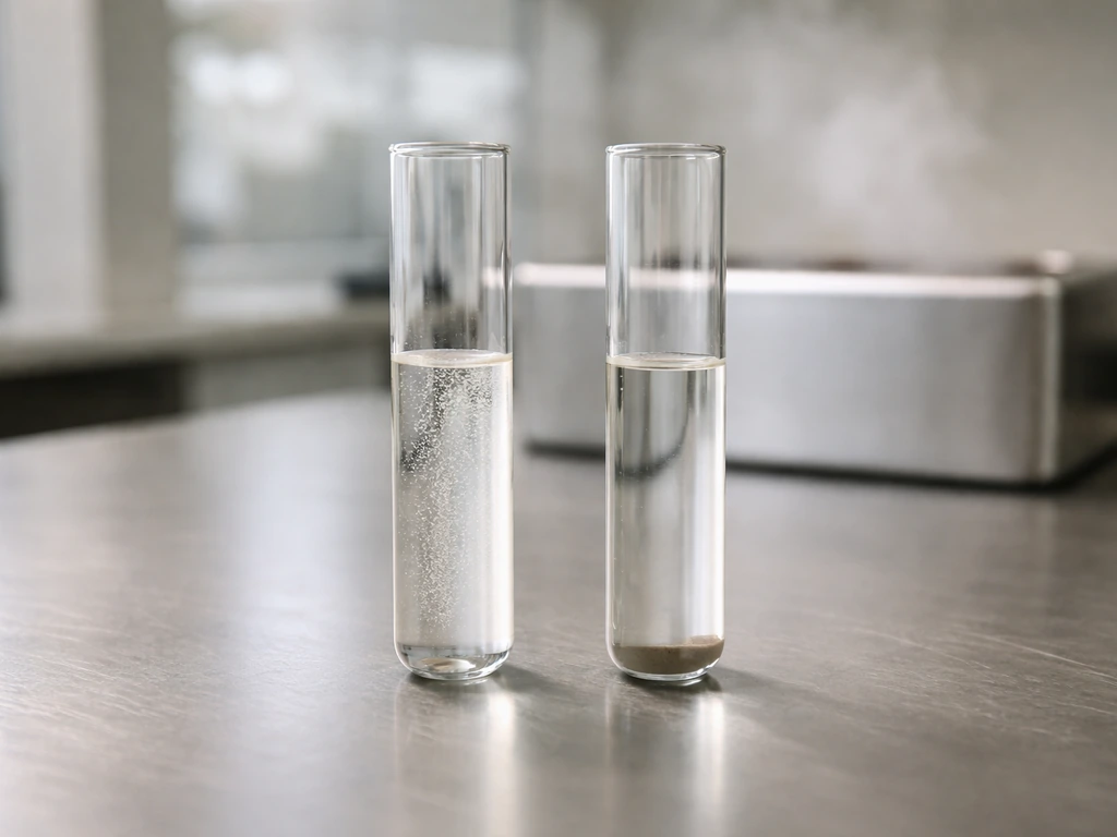 Two simple test tubes showing infectious vs inactivated material after pasteurization heating