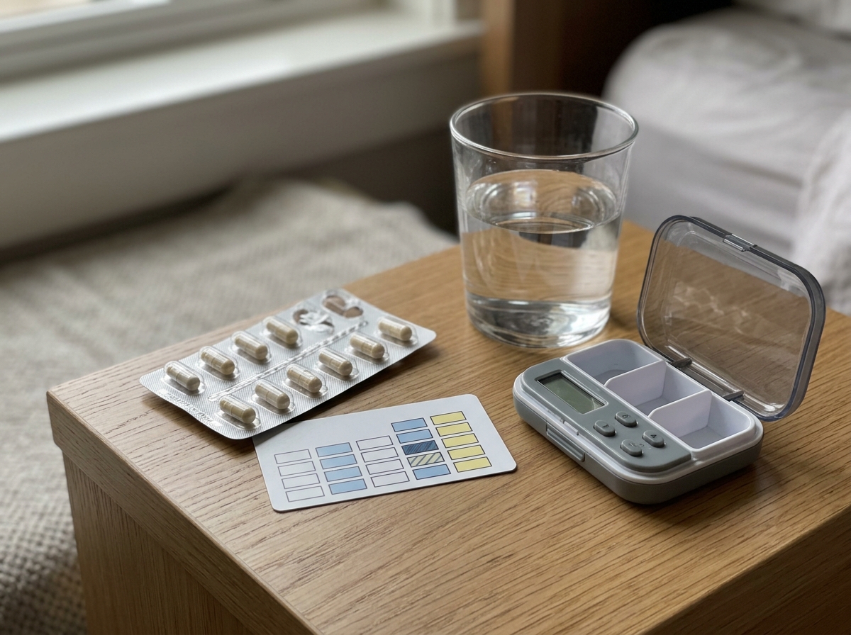 Live bird market setting with protective gear laid out near cage area