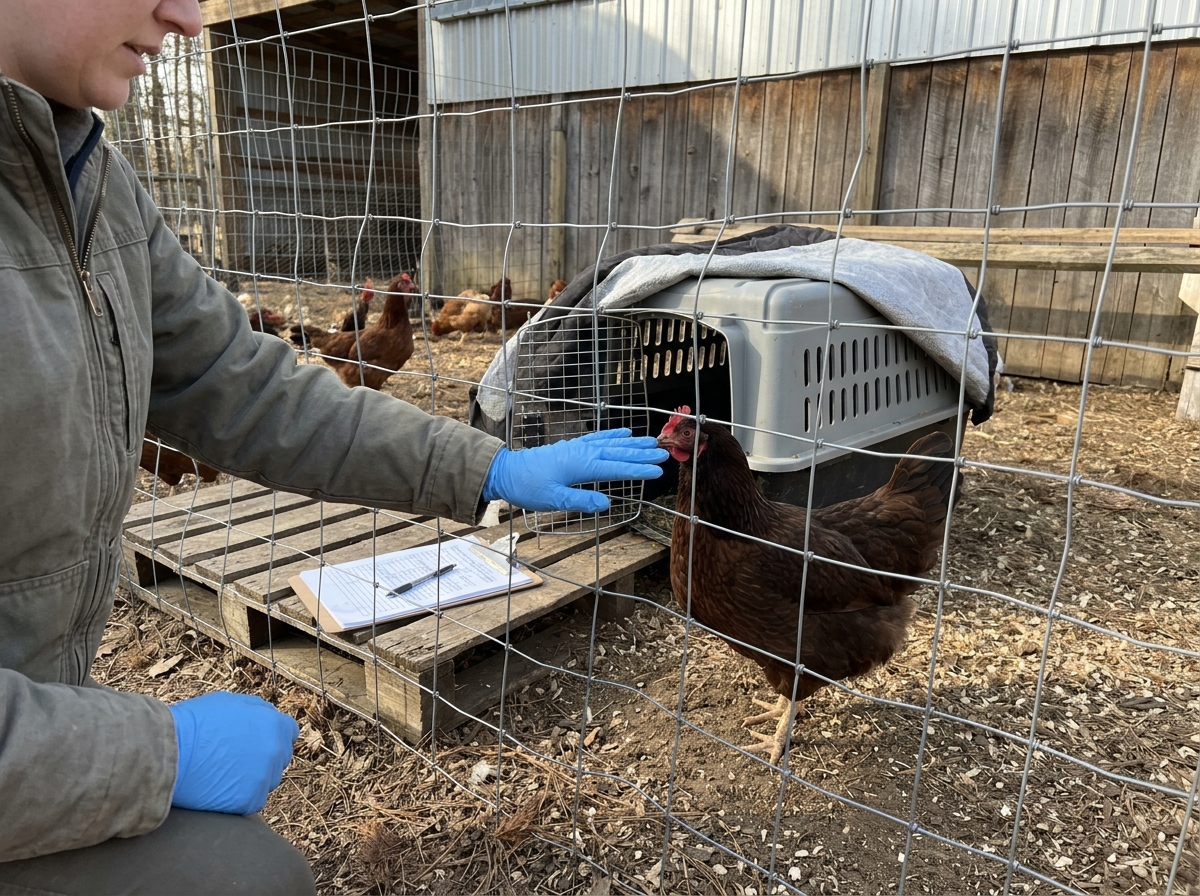 Testing supplies and swabs ready for official bird flu testing response.
