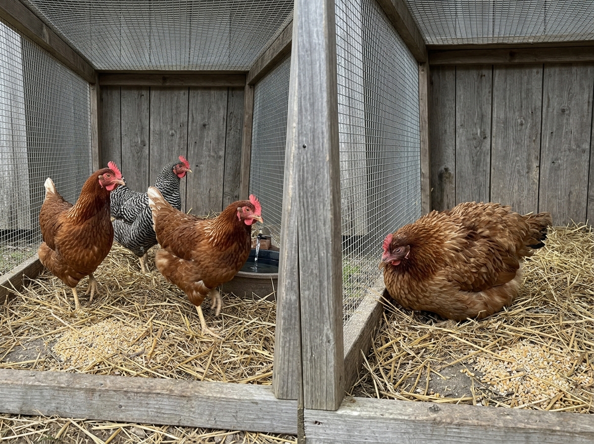 Side-by-side look at healthy vs sick chickens showing severity differences from bird flu strains