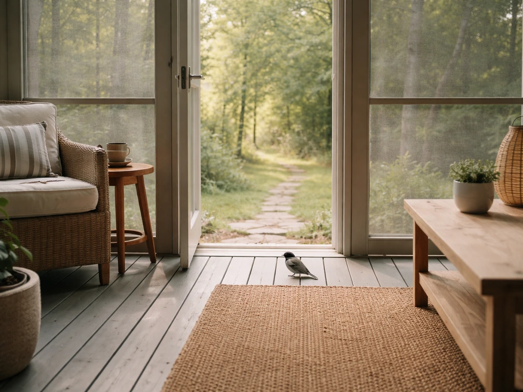 how to get a bird out of a screened porch