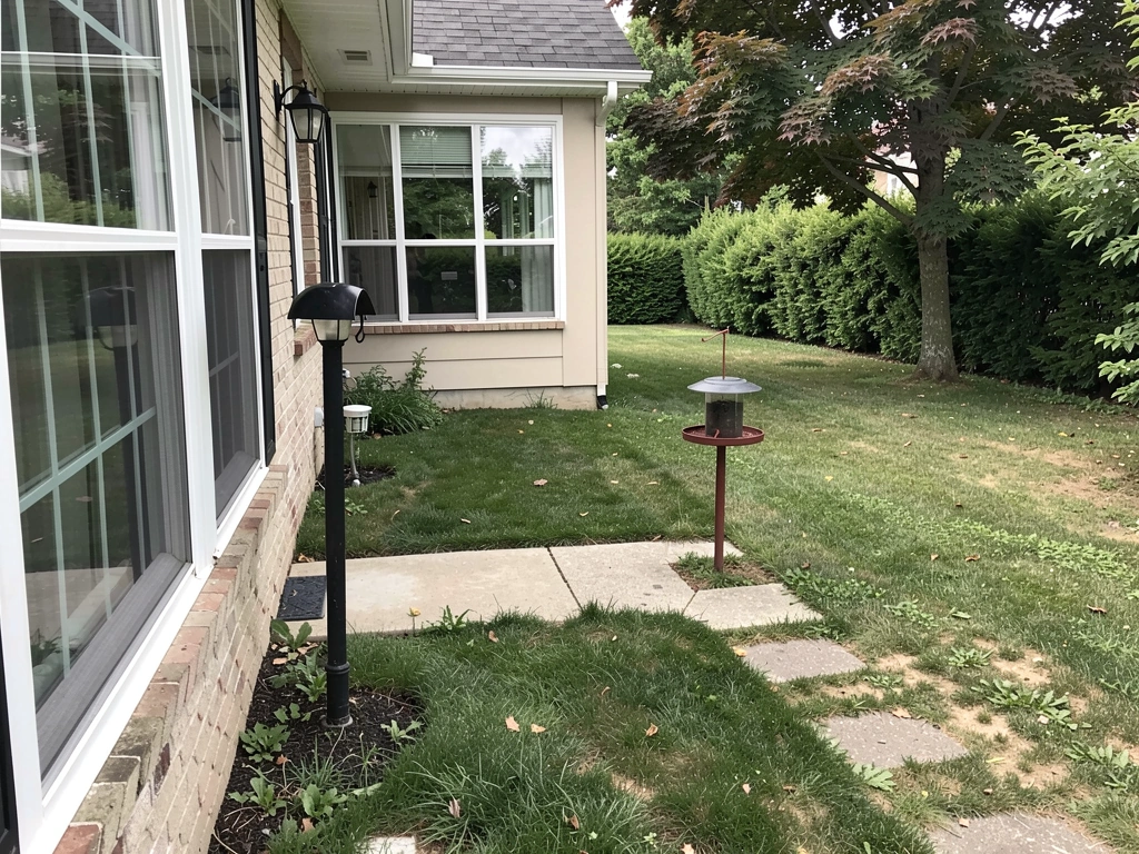 Bird feeder moved either within 3 feet or beyond 30 feet from the window—showing the hazard zone in between