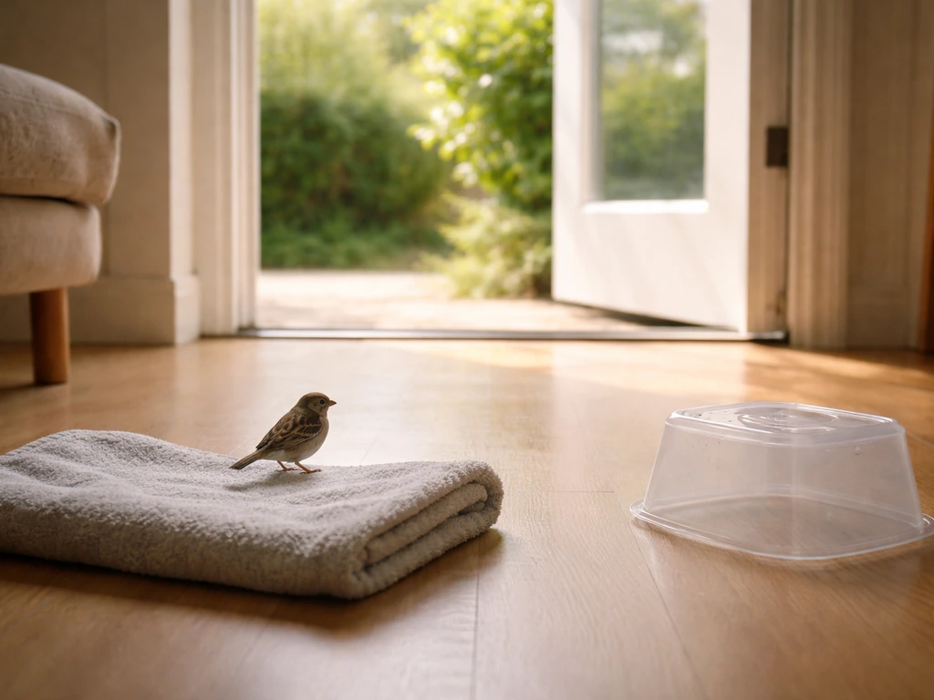 how to get a bird out of your house