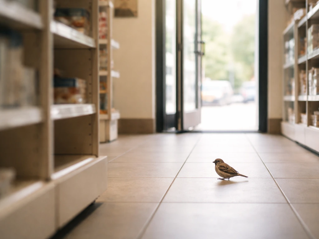 how to get bird out of store