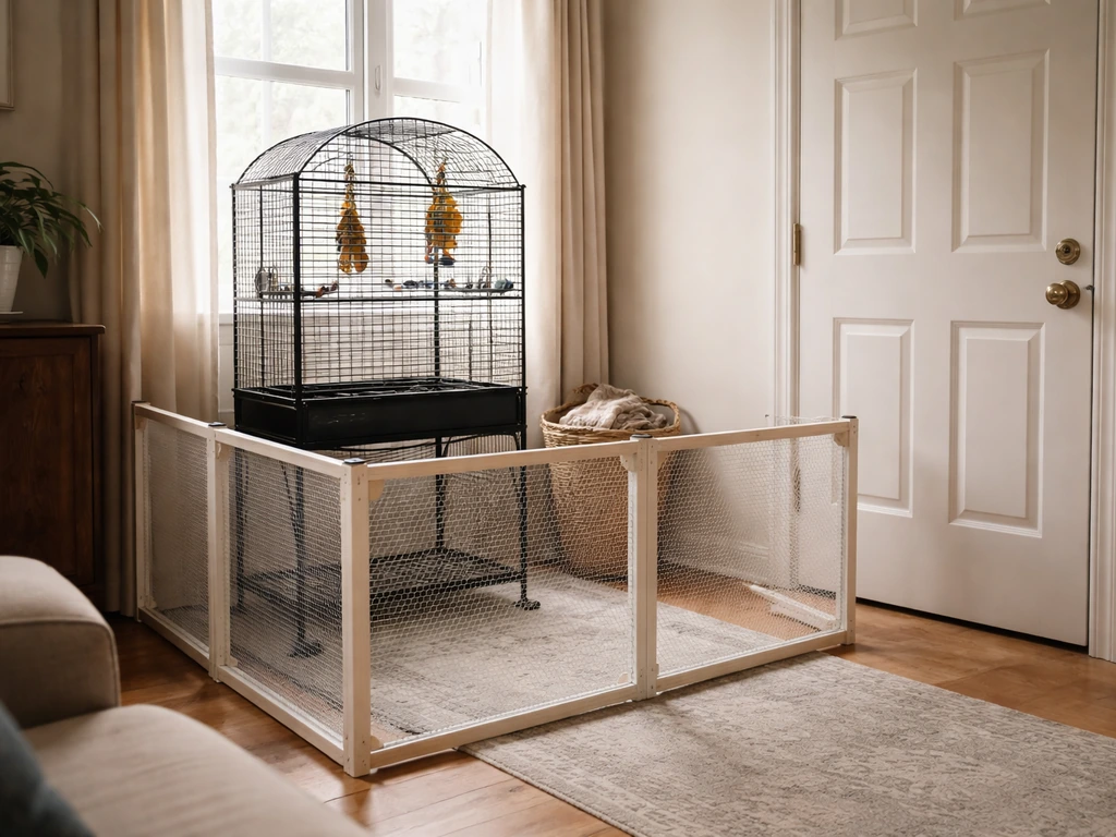 how to keep a cat away from a bird cage