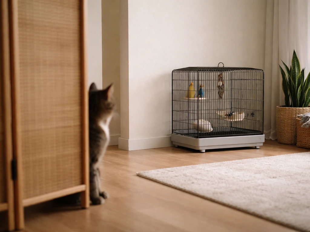 how to keep cat away from bird cage
