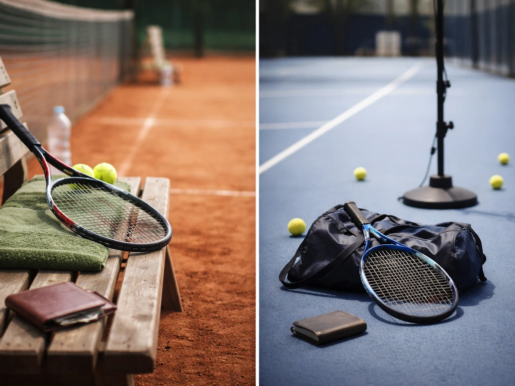 Two unlabeled tennis-themed action shots used to suggest different João Sousa identities