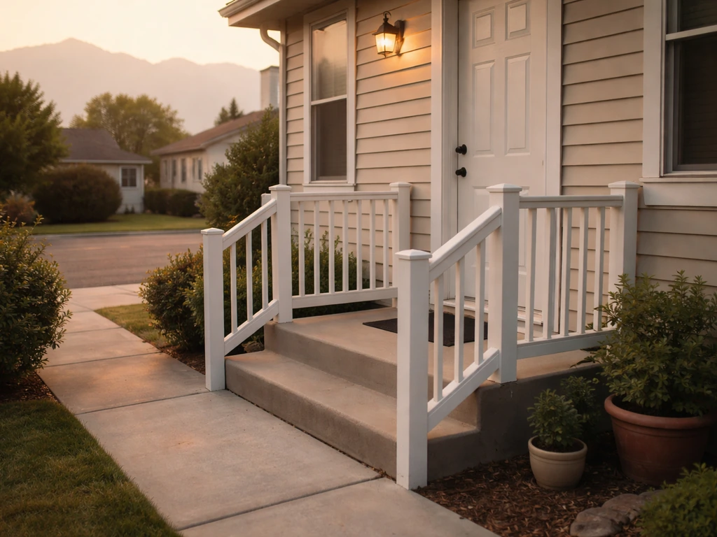 Plain Salt Lake City home exterior with warm evening light, symbolizing church-provided living allowance