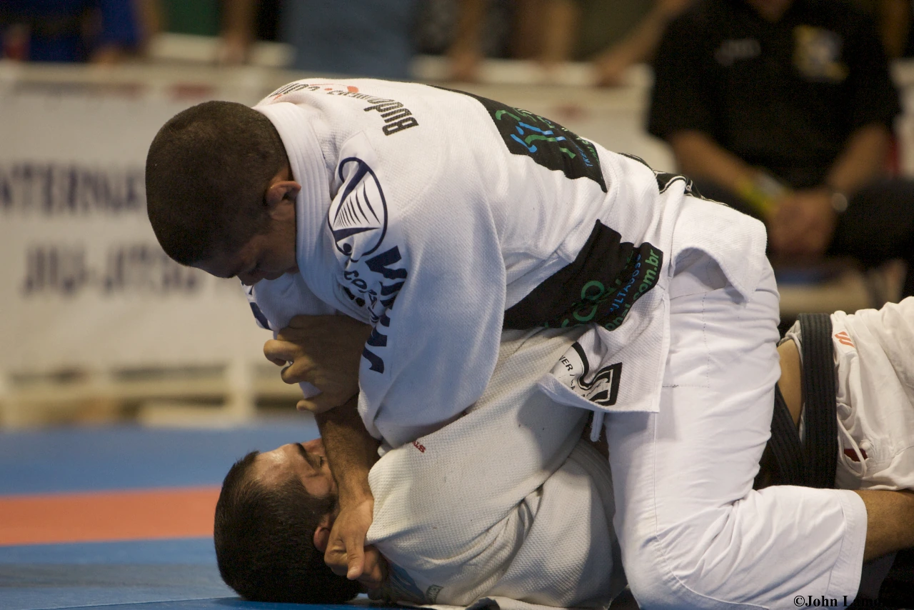 Andre Galvão competing in Brazilian jiu-jitsu on the mat