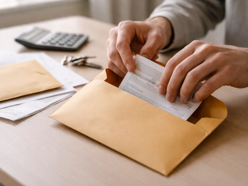 Minimal photo of a desk with scattered financial documents and an open envelope suggesting missing liabilities.