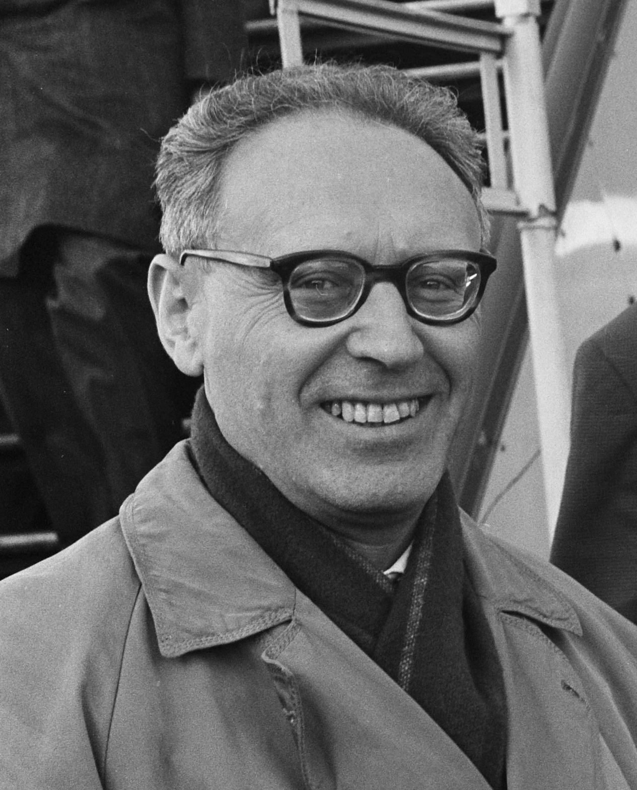 Mikhail Botvinnik at a chessboard, black-and-white portrait photo