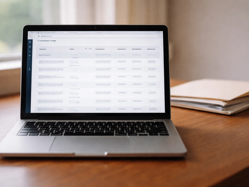Laptop on a desk displaying a generic ASX filings page interface for a company stake record.
