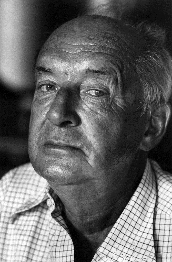 Black-and-white portrait photograph of Vladimir Nabokov