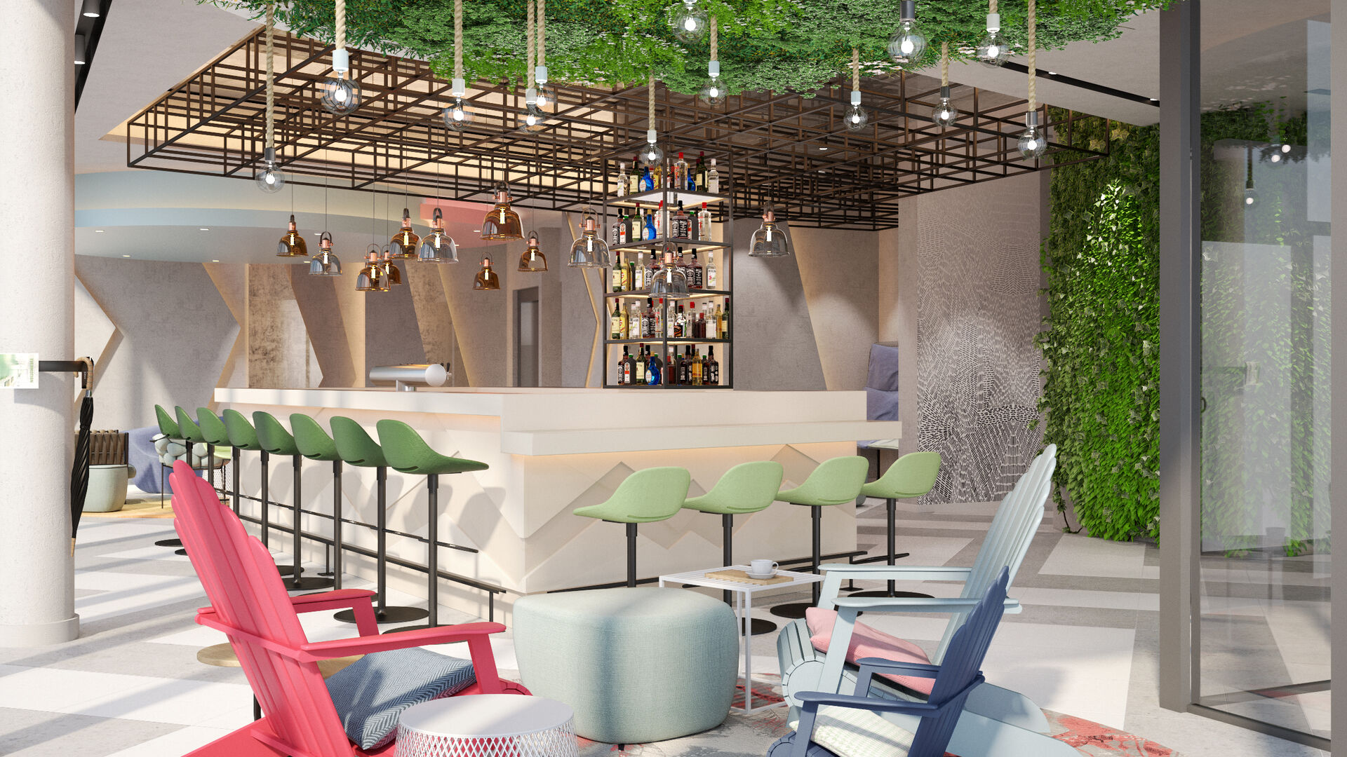 Der Barbereich im neuen Designhotel