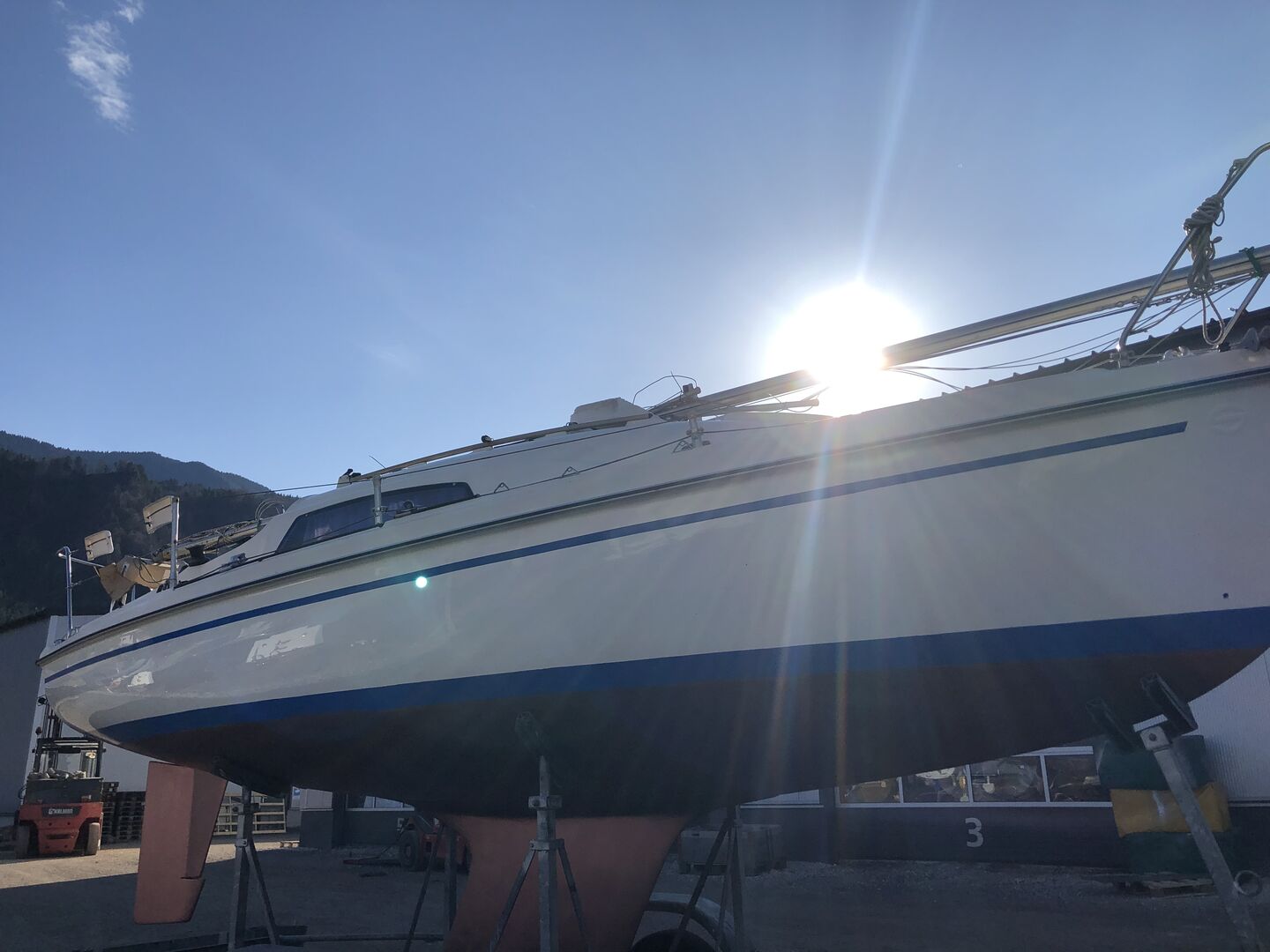 Boot auf Hochglanz poliert