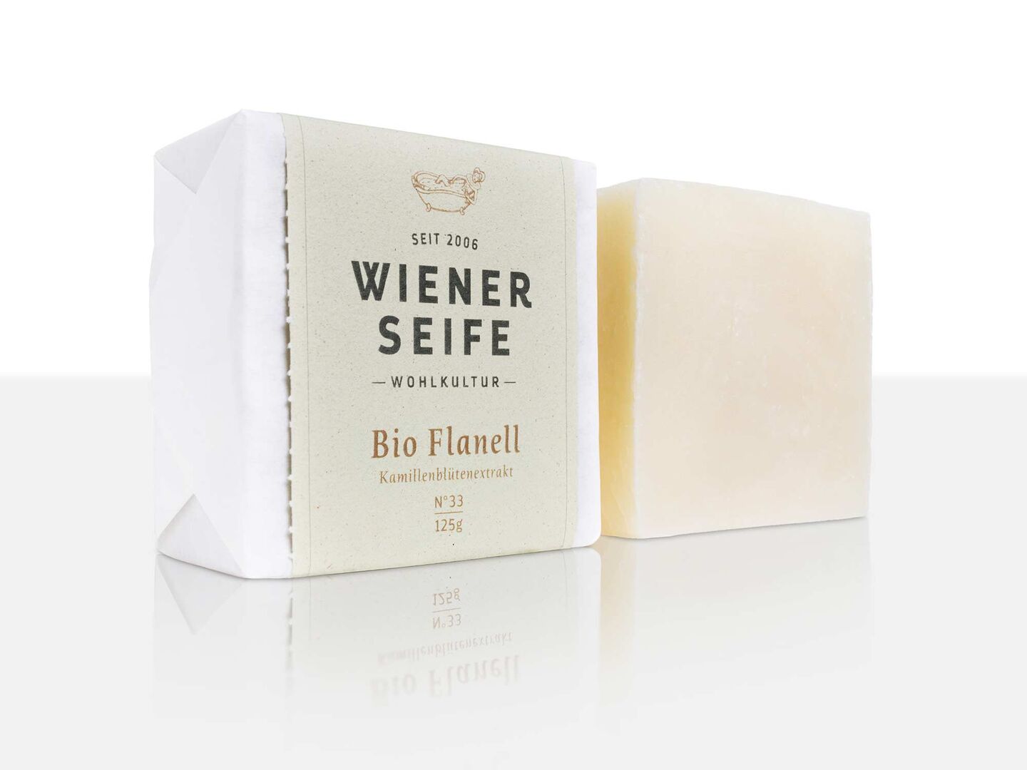 Block Wiener Seife, mit Verpackung und ohne