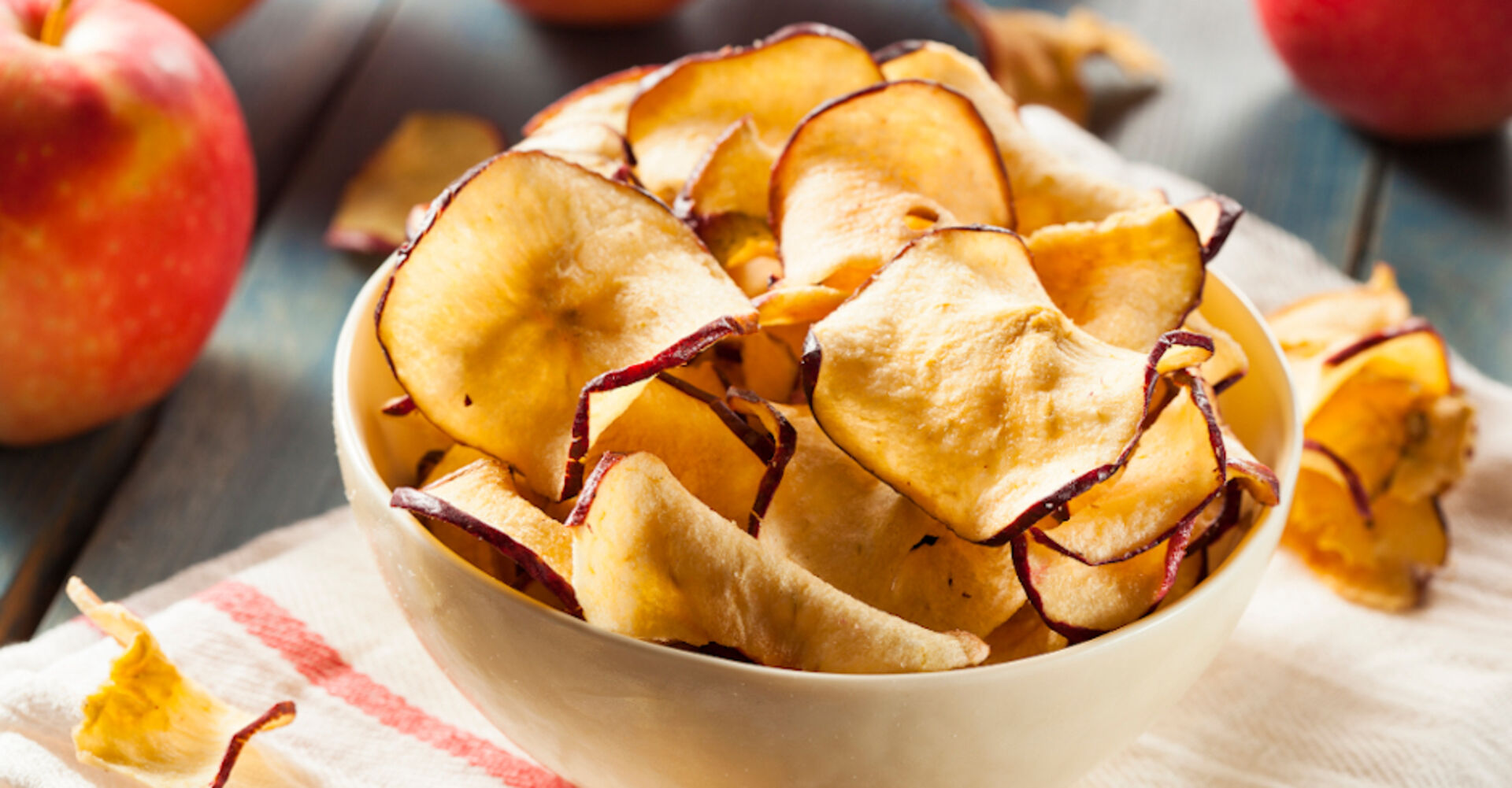 Apfel-Chips gesunder Snack
